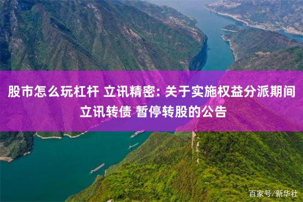股市怎么玩杠杆 立讯精密: 关于实施权益分派期间 立讯转债 暂停转股的公告