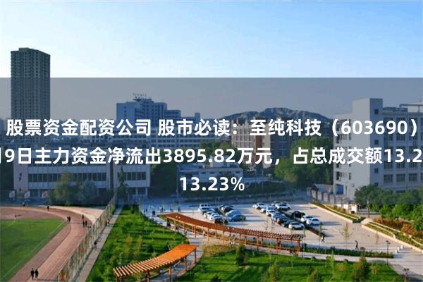 股票资金配资公司 股市必读：至纯科技（603690）7月9日主力资金净流出3895.82万元，占总成交额13.23%